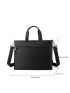 Men Minimalist Double Handle Briefcase Solid Color