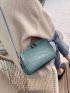 Crocodile Embossed Crossbody Bag Genuine Leather