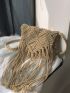 Mini Fringe Decor Flap Crochet Bag Vacation Style