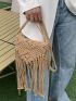 Mini Fringe Decor Flap Crochet Bag Vacation Style