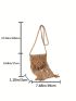 Mini Fringe Decor Flap Crochet Bag Vacation Style