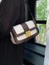 Crocodile Embossed Flap Square Bag Colorblock