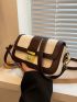 Crocodile Embossed Flap Square Bag Colorblock