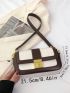 Crocodile Embossed Flap Square Bag Colorblock