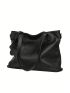 Litchi Embossed Shoulder Tote Bag Genuine Leather