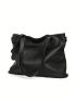 Litchi Embossed Shoulder Tote Bag Genuine Leather