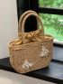 Butterfly Decor Straw Bag Vacation Style