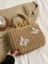 Butterfly Decor Straw Bag Vacation Style