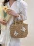 Butterfly Decor Straw Bag Vacation Style