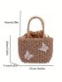 Butterfly Decor Straw Bag Vacation Style