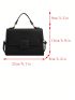 Litchi Embossed Flap Square Bag Solid Color Top Handle