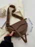 Letter Graphic Flap Saddle Bag Fashion Style