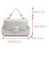 Mini Metallic Square Bag Litchi Embossed Flap