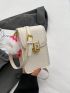 Mini Crocodile Embossed Flap Square Bag Twist Lock