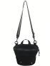 Minimalist Bucket Bag Solid Black Top Handle