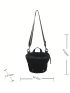 Minimalist Bucket Bag Solid Black Top Handle