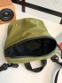 Minimalist Satchel Bag Green Top Handle