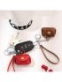 Solid Color Bag Charm With Wristlet