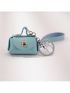 Solid Color Bag Charm With Wristlet