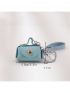 Solid Color Bag Charm With Wristlet