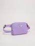 Mini Butterfly Decor Fanny Pack Purple Zipper