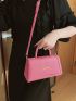 Solid Color Crossbody Bag, Pu Flat Square Bag, Fashion Handbag