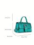 Simple Crocodile Pattern Handbag 2023 New Fashion Square Bag Metallic Funky