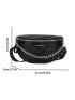 Crocodile Embossed Chain Decor Fanny Pack Crocodile Embossed