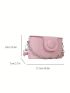 Mini Square Bag Chain Decor Flap Pink