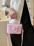 Mini Square Bag Chain Decor Flap Pink