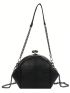 Fashion Chain Design Ladies Shoulder Bag High Quality Pu Women Solid Color Dome Bag