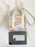 Striped Pattern Double Handle Square Bag Small