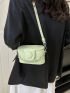 Mini Square Bag Chain Decor Flap Green