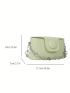 Mini Square Bag Chain Decor Flap Green