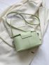 Mini Square Bag Chain Decor Flap Green