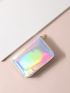 Holographic Zipper Around Card Holder