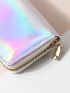 Holographic Zipper Around Card Holder