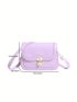 Mini Saddle Bag Fashion Rabbit Decor Flap PU