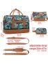 3pcs Bag Sets Top Handle Bag Square Bag Coin Purse Tropical Leaf Print PU