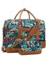 3pcs Bag Sets Top Handle Bag Square Bag Coin Purse Tropical Leaf Print PU