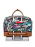 3pcs Bag Sets Top Handle Bag Square Bag Coin Purse Tropical Leaf Print PU