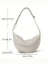 Mini Hobo Bag Solid Color Zipper Adjustable Strap PU Elegant