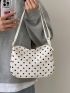 Small Hobo Bag Polka Dot Fashionable Zipper Adjustable-strap