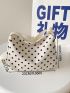 Small Hobo Bag Polka Dot Fashionable Zipper Adjustable-strap