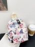 Mini Classic Backpack Preppy Butterfly Pattern Zipper