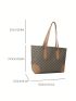 Elegant Shoulder Tote Bag Large Clover Pattern PU