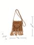 Vacation Crochet Bag Brown Braided Detail Mini