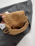 Vacation Crochet Bag Brown Braided Detail Mini