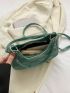 Fashionable Hobo Bag Green Zipper Adjustable-strap PU