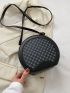 Elegant Circle Bag Mini Geometric Pattern Zipper PU